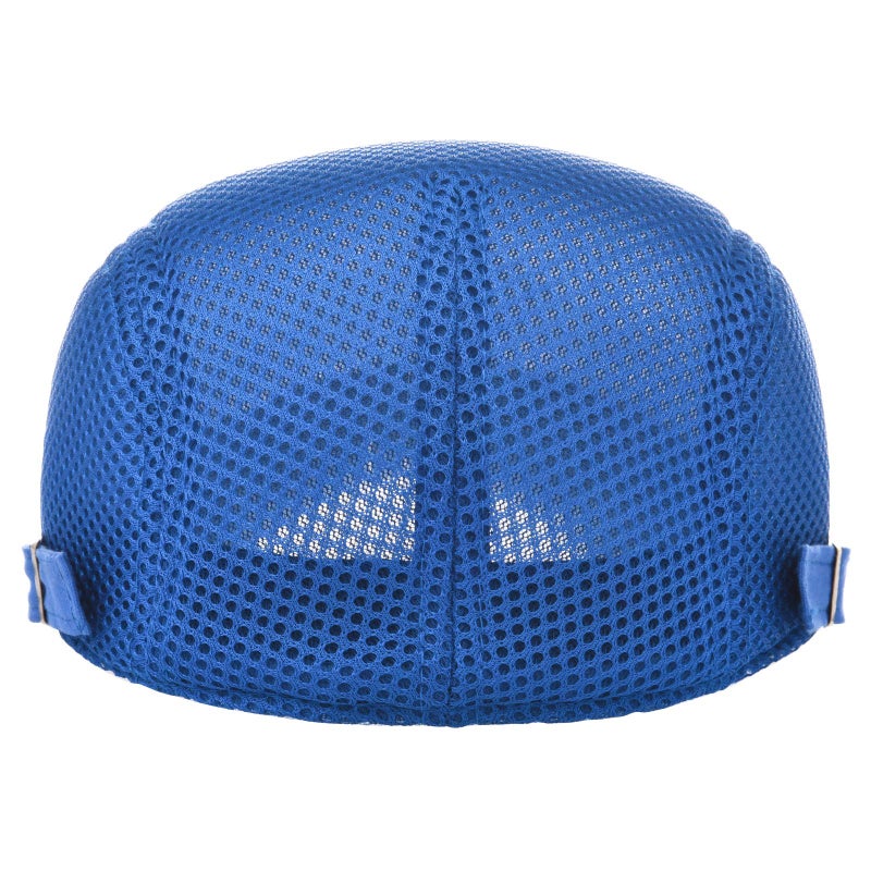 VOBOOM Men Breathable Mesh Summer Hat Adjustable Newsboy Beret Ivy Cabbie Flat Cap (Royal Blue) - Image 4